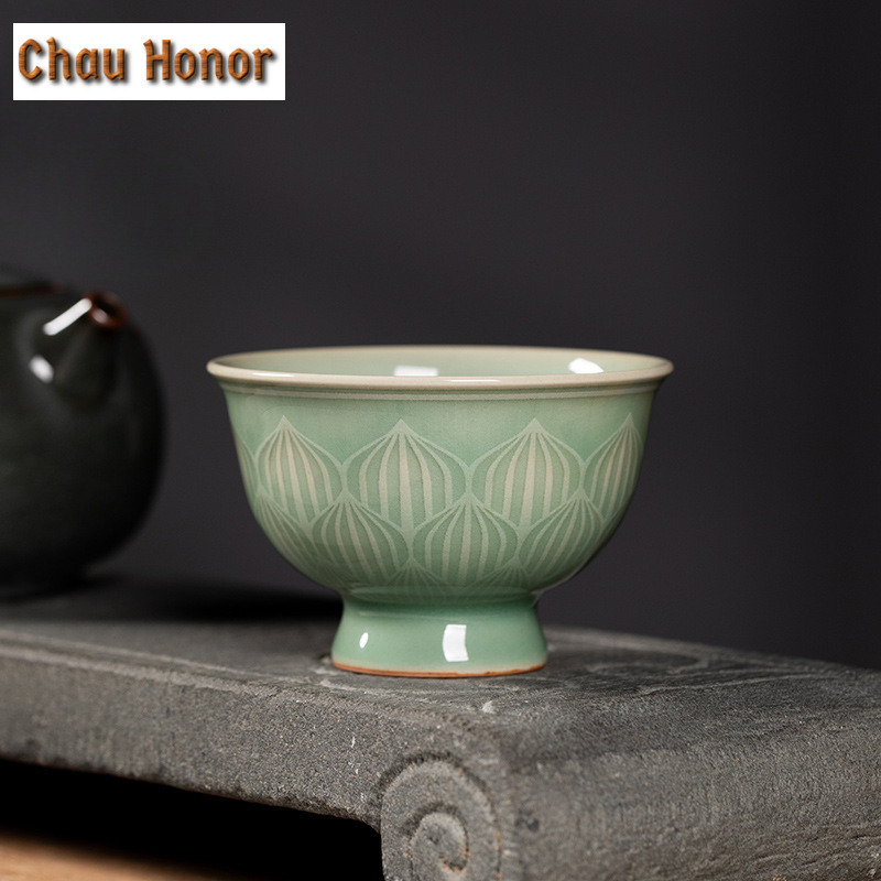 Celadon Ceramic Cup - 100ml 수제 Longquan 청록색 잔 찻잔