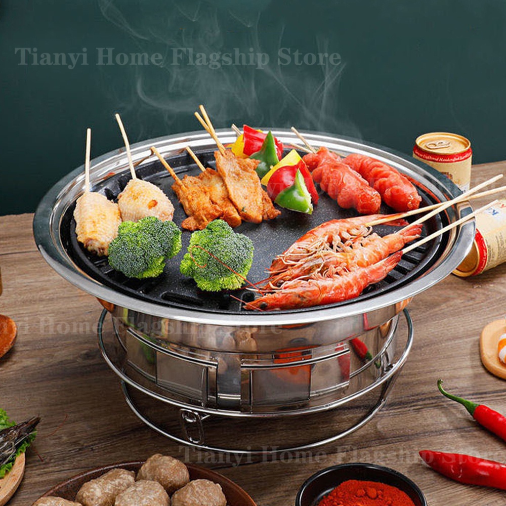 Korean Bbq Grill - 스테인리스 스틸 숯불 그릴 카본 스토브