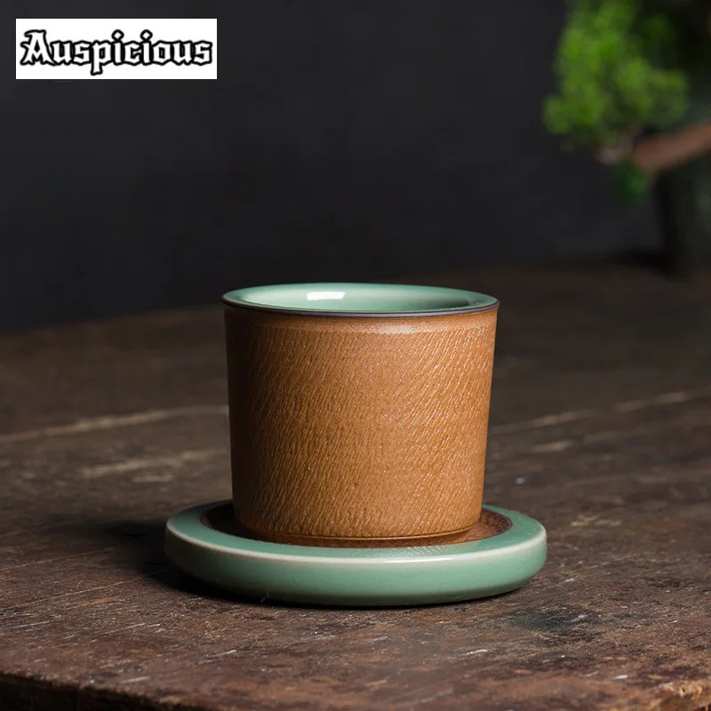 Celadon Ceramic Cup - 고급 Longquan Celadon 찻잔 수제 점프