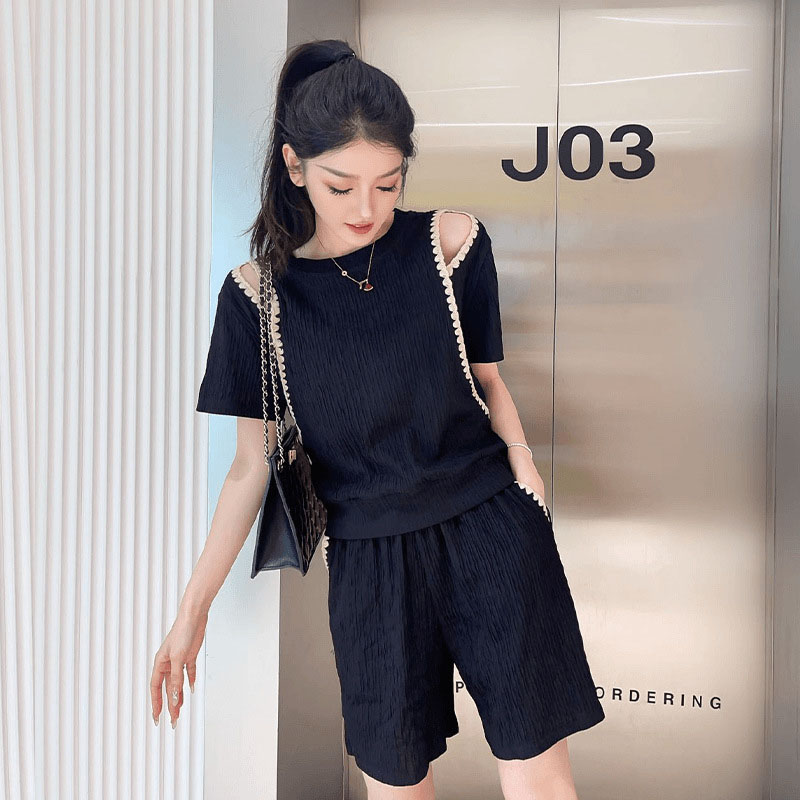 한국어 패션 오프 숄더 티셔츠 투피스 세트 여성 모든  - Korean Lifestyle 리뷰 및 가격