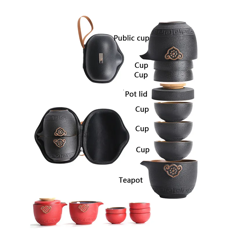 휴대용 고급 중국 차 여행 차 세트 쿵푸 차 세트 세라 - Korean Tea Set 리뷰 및 가격
