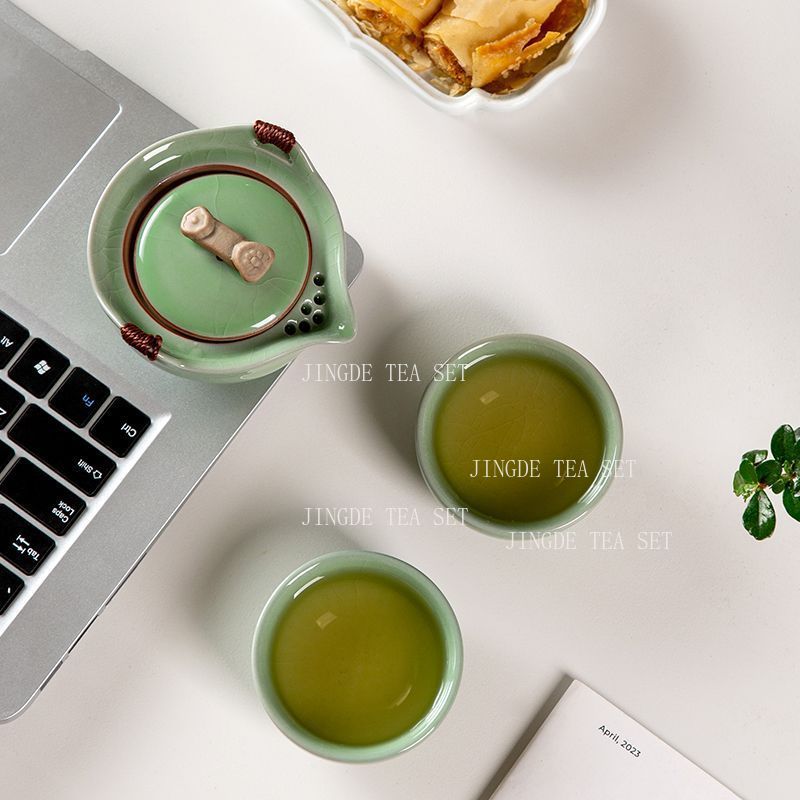 셀라돈 크랙글레이즈 여행용 차 세트 1 티팟 2 컵 및 - Celadon Ceramic Cup 리뷰 및 가격