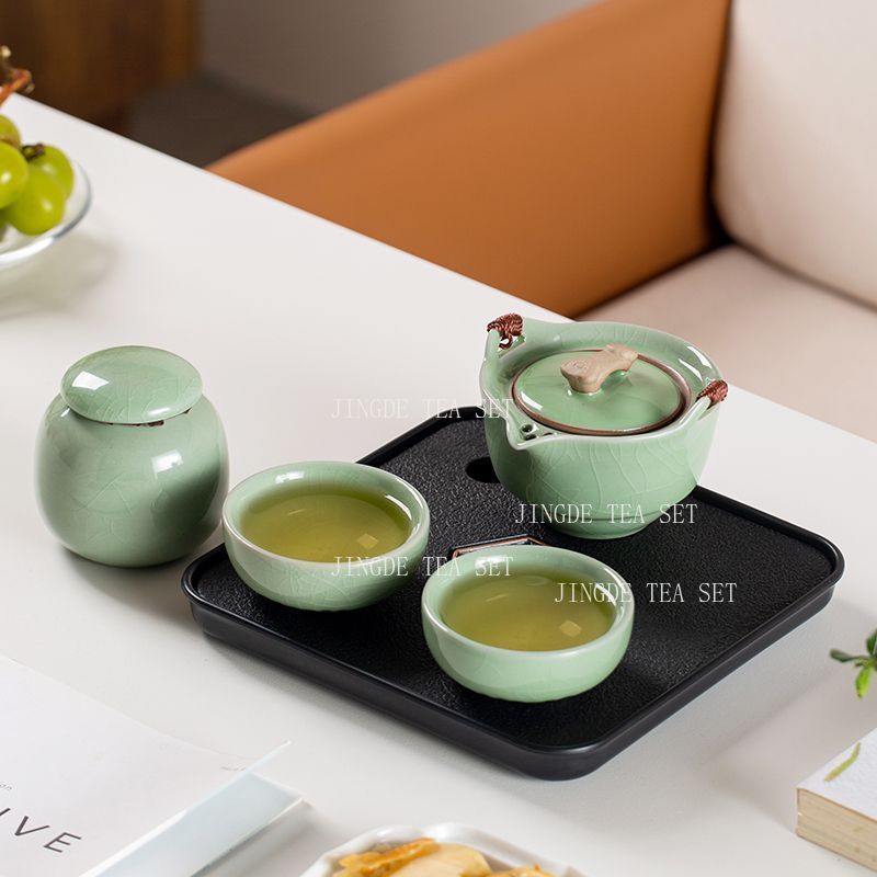 셀라돈 크랙글레이즈 여행용 차 세트 1 티팟 2 컵 및 - Celadon Ceramic Cup 리뷰 및 가격