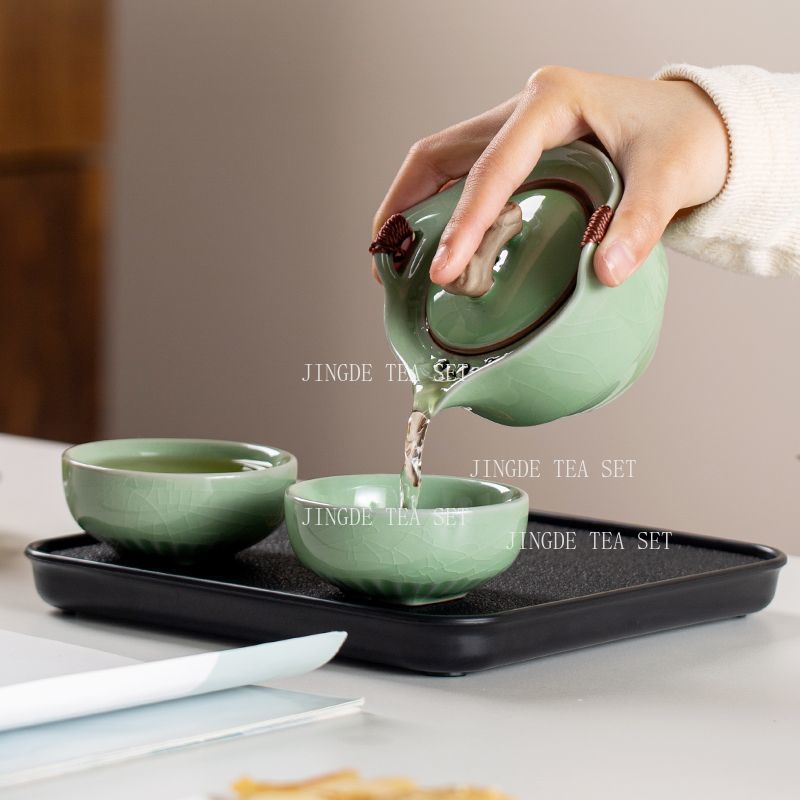 셀라돈 크랙글레이즈 여행용 차 세트 1 티팟 2 컵 및 - Celadon Ceramic Cup 리뷰 및 가격