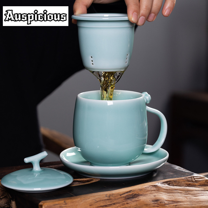 400ml 청록색 울강 청자 필터 티 분리 컵 선(禪) - Celadon Ceramic Cup 리뷰 및 가격