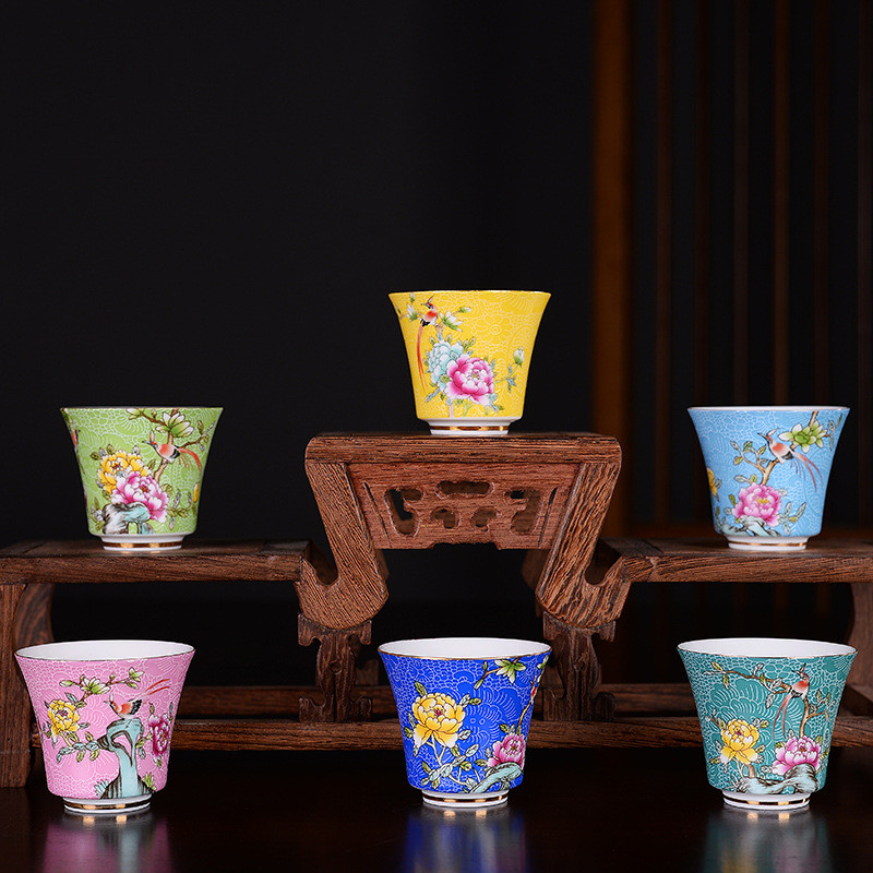 금은 칠보 에나멜 세라믹 찻잔 중국 쿵푸 마스터 싱글  - Celadon Ceramic Cup 리뷰 및 가격