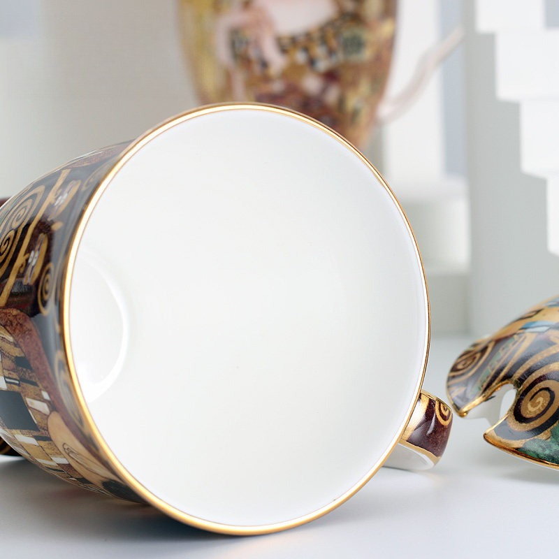 유럽풍 세라믹 머그컵 (뚜껑, 스푼 포함) 대용량 손잡 - Celadon Ceramic Cup 리뷰 및 가격