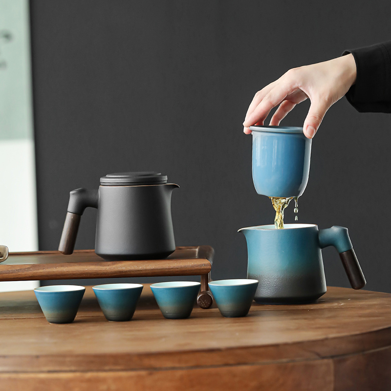 간편한 1포트 4컵 여행용 차 세트 휴대용 쿵푸 차 세 - Korean Tea Set 리뷰 및 가격