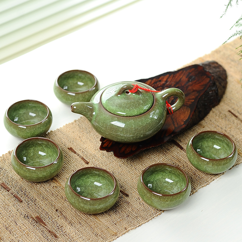 얼음 금이 간 유약 세라믹 쿵푸 차 컵 주전자 거실 장 - Korean Tea Set 리뷰 및 가격